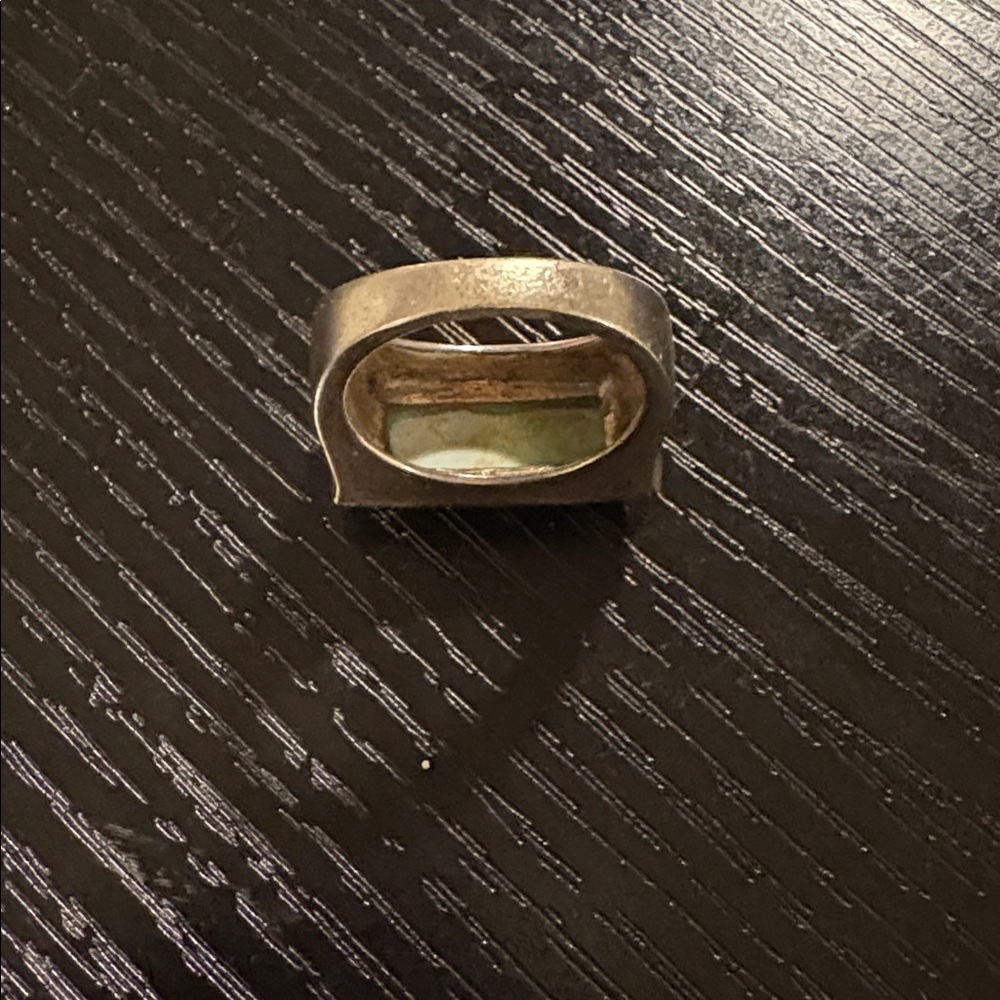 Vintage 1970’s Turquoise silver ring women’s size 8 - Picture 5 of 6